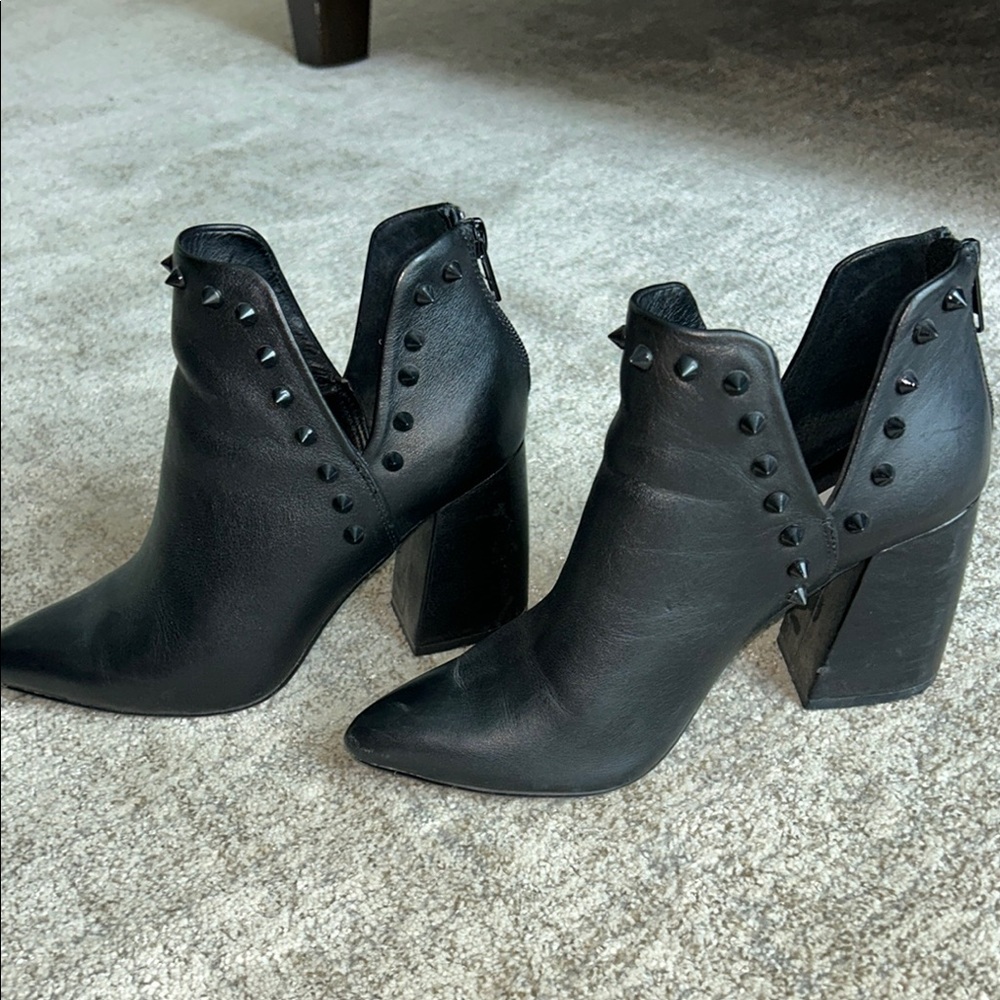 Steve Madden Gloria Black Studded Ankle Boots